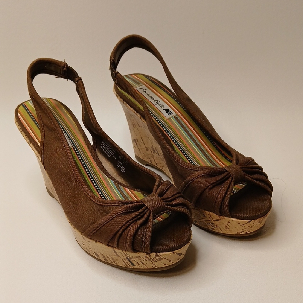 American Eagle Outfitters Brown Women's Wedge Sandals